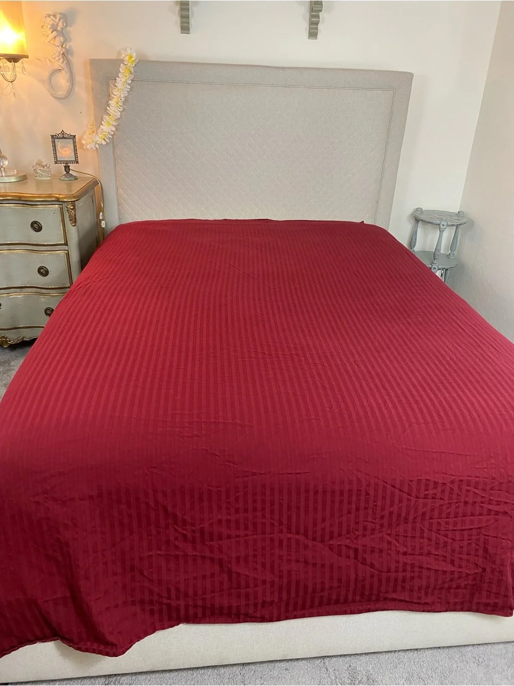 Luxurious Red Stripe Home Bedding Sheet Set by Royal Velvet